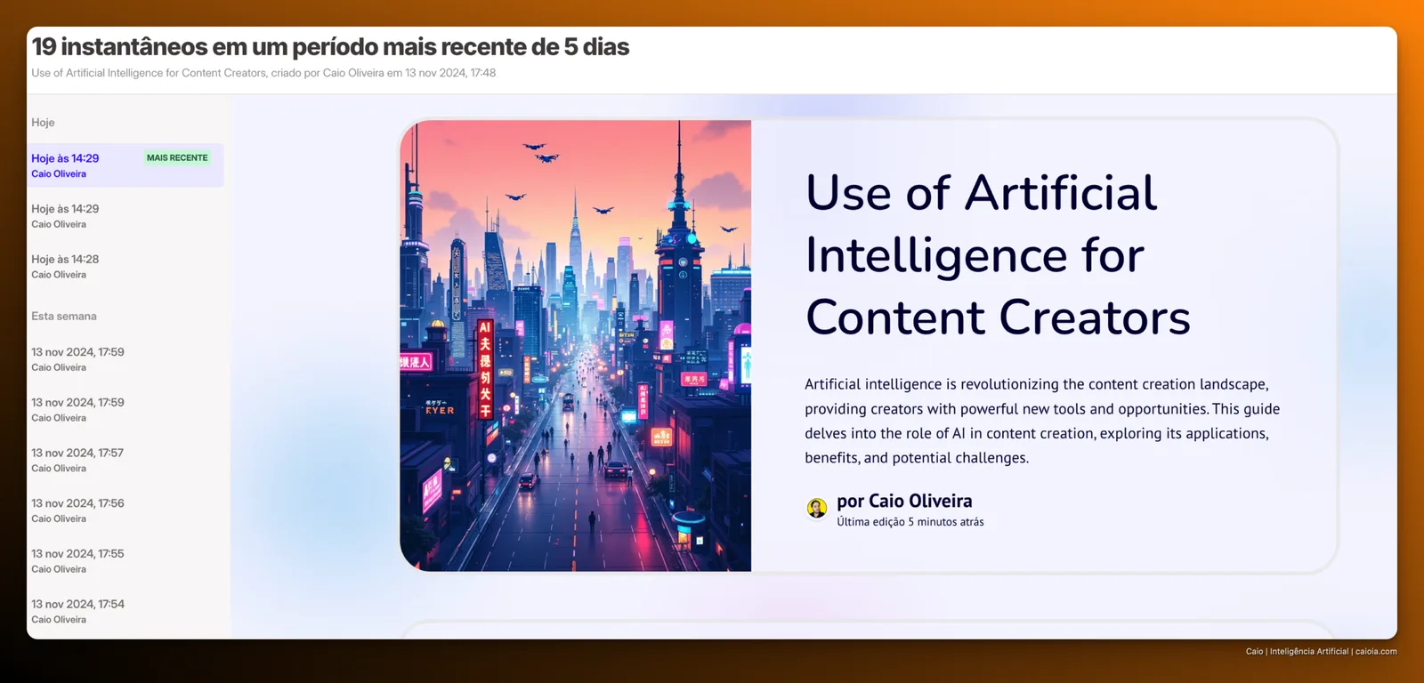 Captura de tela ilustrando o artigo
