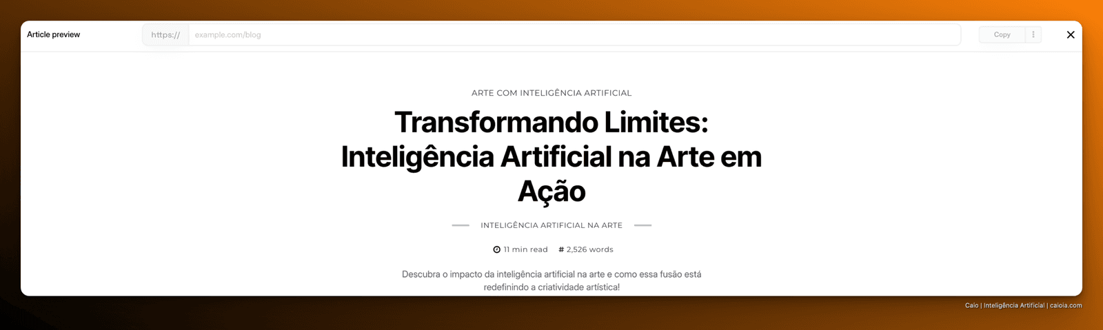 Captura de tela ilustrando o artigo